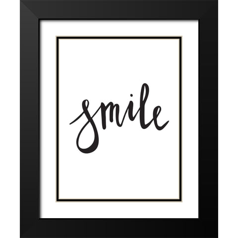 Smile Poster Black Modern Wood Framed Art Print with Double Matting by Urban Road