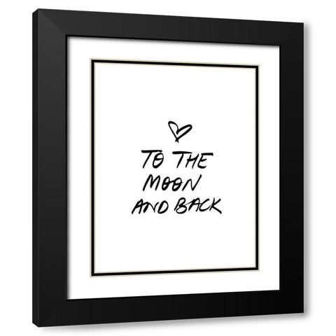 To The Moon Poster Black Modern Wood Framed Art Print with Double Matting by Urban Road