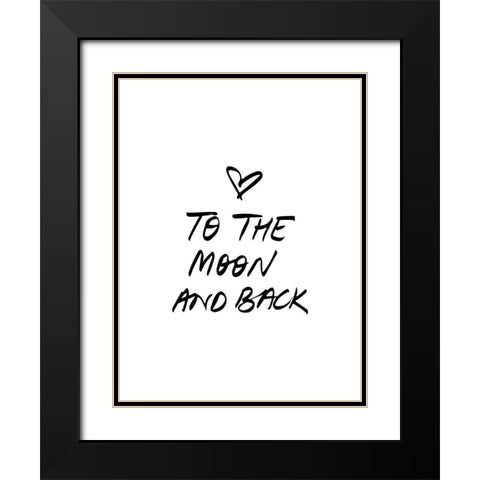 To The Moon Poster Black Modern Wood Framed Art Print with Double Matting by Urban Road