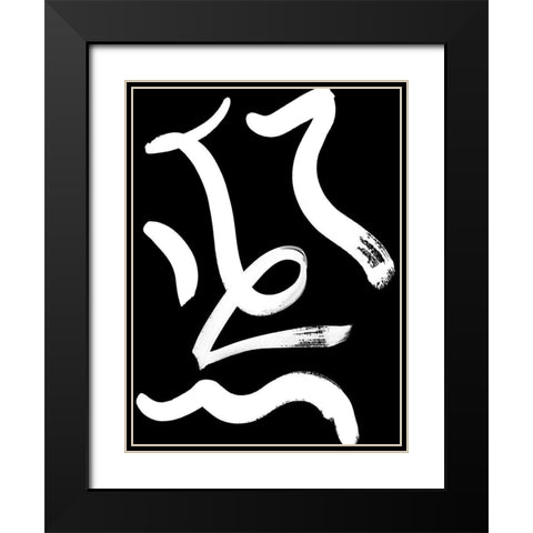 Noko Dark Poster Black Modern Wood Framed Art Print with Double Matting by Urban Road