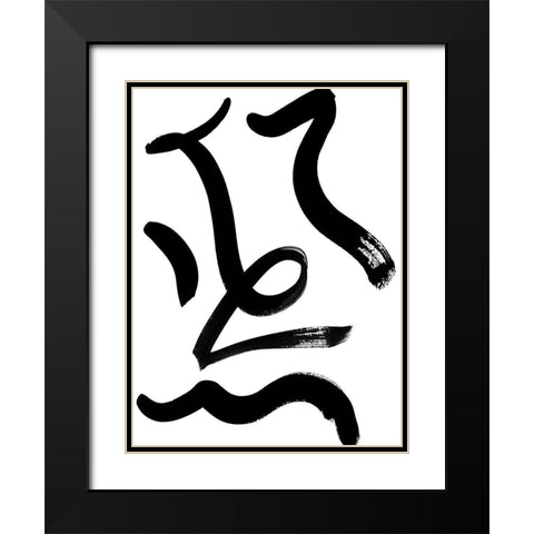 Noko Light Poster Black Modern Wood Framed Art Print with Double Matting by Urban Road