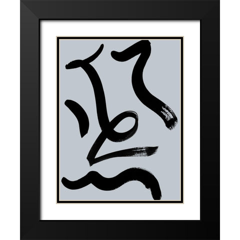 Noko Smoke Poster Black Modern Wood Framed Art Print with Double Matting by Urban Road