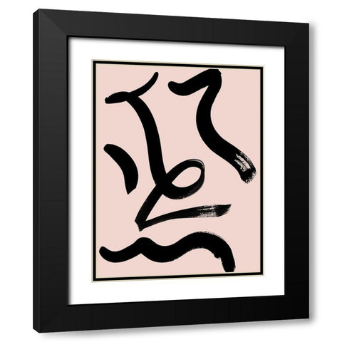 Noko Blush Poster Black Modern Wood Framed Art Print with Double Matting by Urban Road