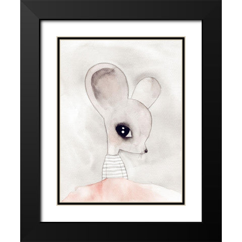 Macey Mouse Poster Black Modern Wood Framed Art Print with Double Matting by Urban Road