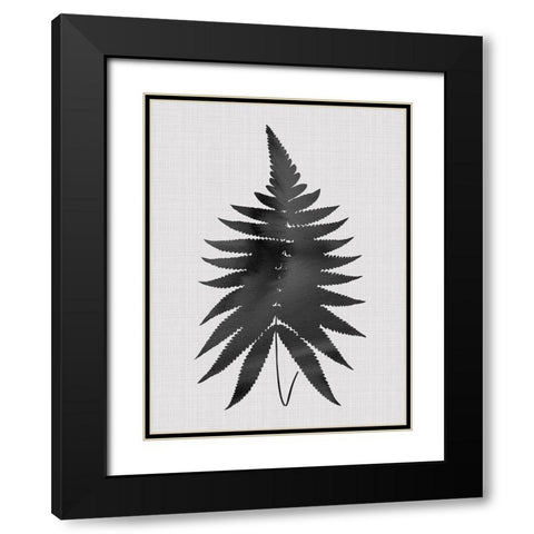 Fern Black Poster Black Modern Wood Framed Art Print with Double Matting by Urban Road