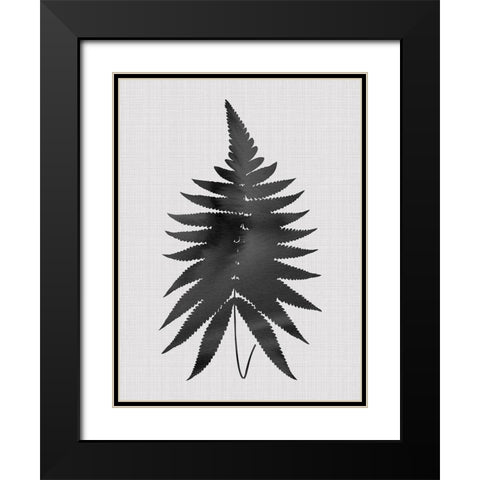 Fern Black Poster Black Modern Wood Framed Art Print with Double Matting by Urban Road