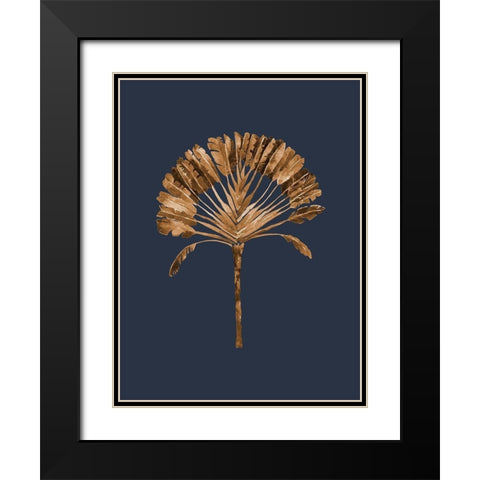 Golden Palm II Black Modern Wood Framed Art Print with Double Matting by Urban Road