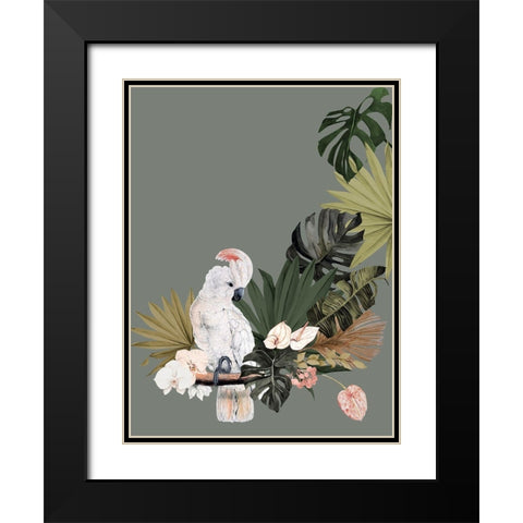 Cockatoo Fanfare Poster Black Modern Wood Framed Art Print with Double Matting by Urban Road