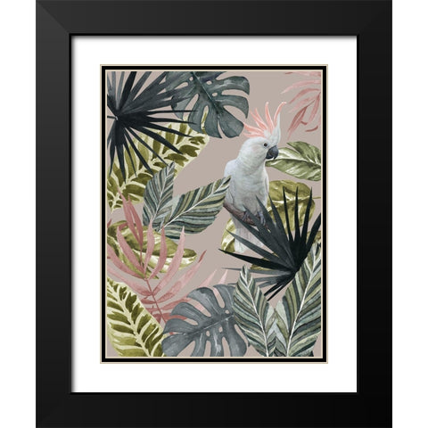 Tropical Cockatoo Poster Black Modern Wood Framed Art Print with Double Matting by Urban Road