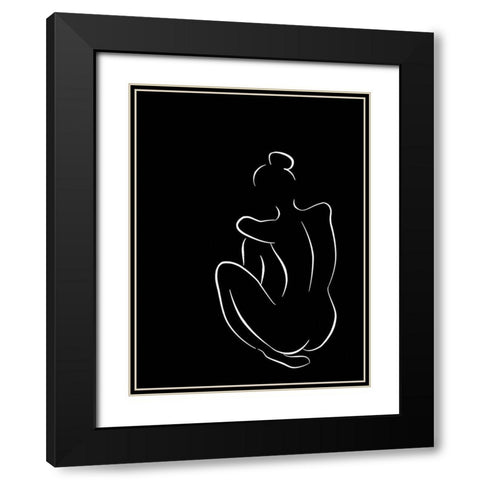 Figure I Black Black Modern Wood Framed Art Print with Double Matting by Urban Road