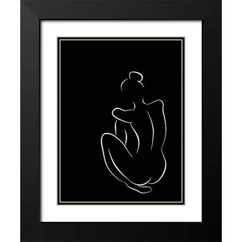 Figure I Black Black Modern Wood Framed Art Print with Double Matting by Urban Road