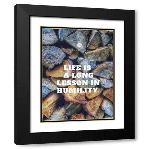 James M. Barrie Quote: Long Lesson in Humility Black Modern Wood Framed Art Print with Double Matting by ArtsyQuotes
