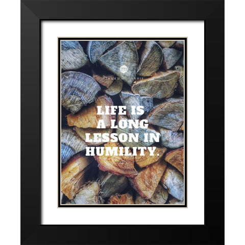 James M. Barrie Quote: Long Lesson in Humility Black Modern Wood Framed Art Print with Double Matting by ArtsyQuotes