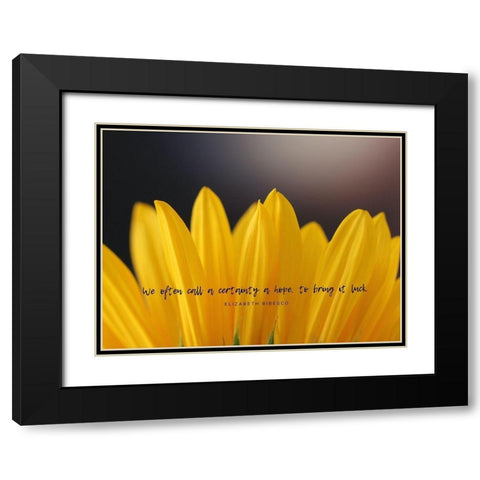 Elizabeth Bibesco Quote: Bring it Luck Black Modern Wood Framed Art Print with Double Matting by ArtsyQuotes