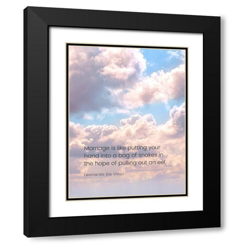 Leonardo Da Vinci Quote: Marriage Black Modern Wood Framed Art Print with Double Matting by ArtsyQuotes