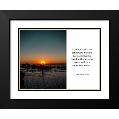 Annie Leibovitz Quote: Continue to Nurture Black Modern Wood Framed Art Print with Double Matting by ArtsyQuotes