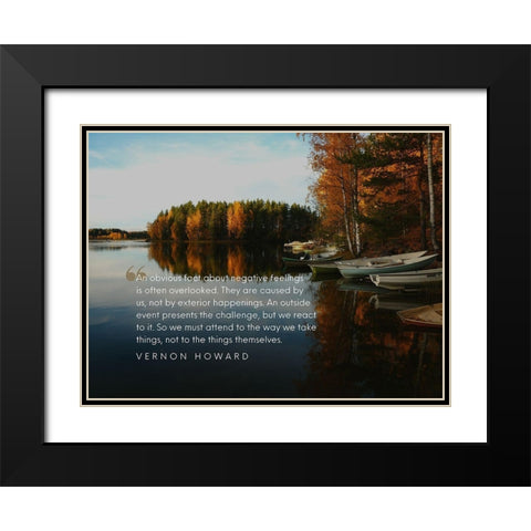 Vernon Howard Quote: Negative Feelings Black Modern Wood Framed Art Print with Double Matting by ArtsyQuotes