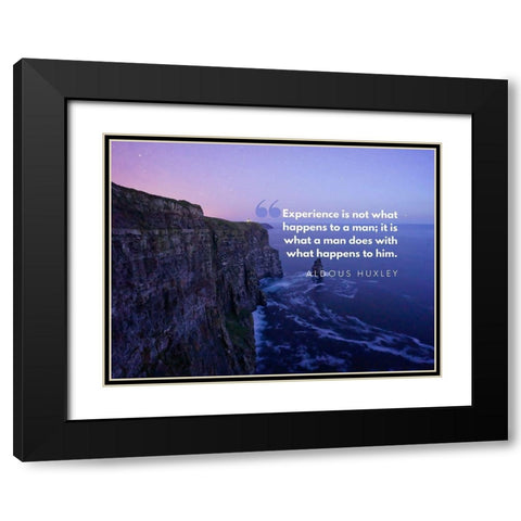 Aldous Huxley Quote: Experience Black Modern Wood Framed Art Print with Double Matting by ArtsyQuotes