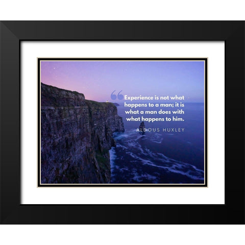 Aldous Huxley Quote: Experience Black Modern Wood Framed Art Print with Double Matting by ArtsyQuotes