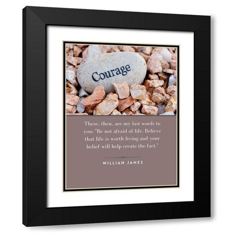 William James Quote: Not Afraid of Life Black Modern Wood Framed Art Print with Double Matting by ArtsyQuotes