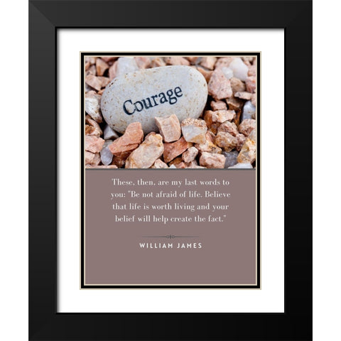 William James Quote: Not Afraid of Life Black Modern Wood Framed Art Print with Double Matting by ArtsyQuotes
