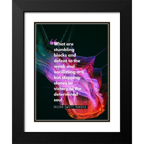 Orison Swett Marden Quote: Stumbling Blocks Black Modern Wood Framed Art Print with Double Matting by ArtsyQuotes