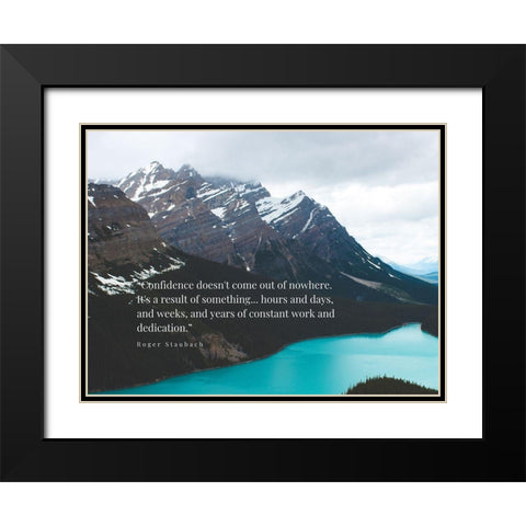 Roger Staubach Quote: Confidence Black Modern Wood Framed Art Print with Double Matting by ArtsyQuotes