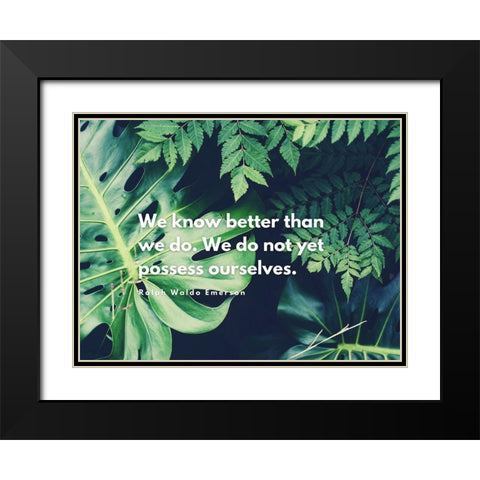 Ralph Waldo Emerson Quote: We Know Better Than We Do Black Modern Wood Framed Art Print with Double Matting by ArtsyQuotes