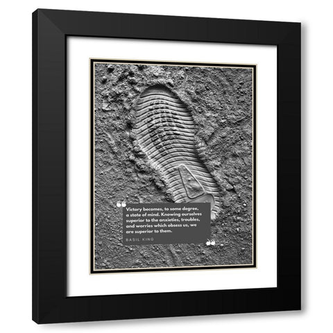 Basil King Quote: Victory Black Modern Wood Framed Art Print with Double Matting by ArtsyQuotes