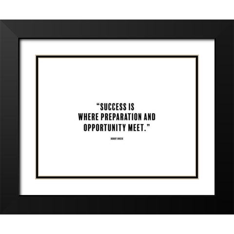 Bobby Unser Quote: Preparation Black Modern Wood Framed Art Print with Double Matting by ArtsyQuotes