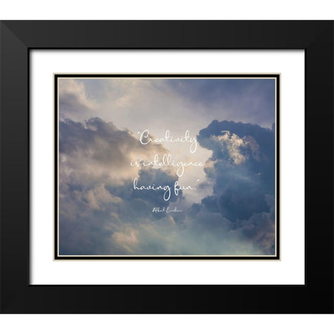 Albert Einstein Quote: Creativity Black Modern Wood Framed Art Print with Double Matting by ArtsyQuotes
