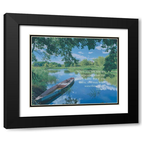 Dalai Lama Quote: Listen Black Modern Wood Framed Art Print with Double Matting by ArtsyQuotes