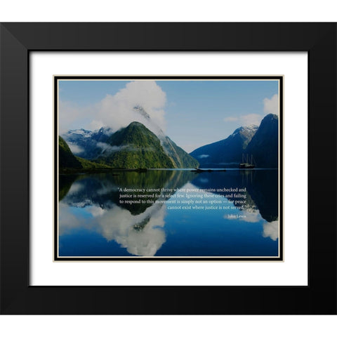 John Lewis Quote: Democracy Black Modern Wood Framed Art Print with Double Matting by ArtsyQuotes