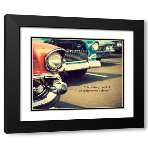 Napolean Hill Quote: Achievement is Desire Black Modern Wood Framed Art Print with Double Matting by ArtsyQuotes