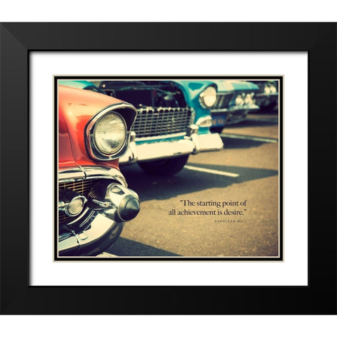 Napolean Hill Quote: Achievement is Desire Black Modern Wood Framed Art Print with Double Matting by ArtsyQuotes
