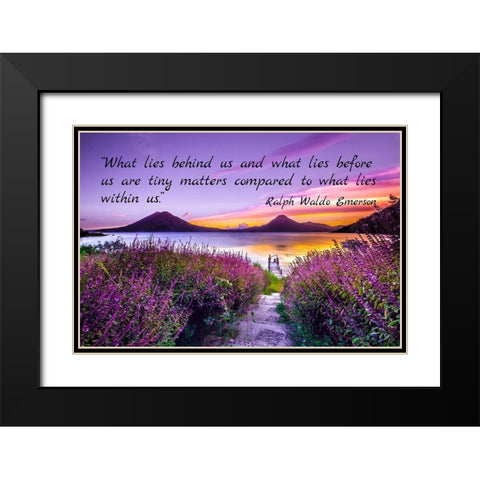 Ralph Waldo Emerson Quote: Tiny Matters Black Modern Wood Framed Art Print with Double Matting by ArtsyQuotes