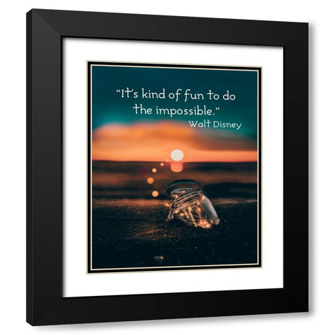 Walt Disney Quote: Kind of Fun Black Modern Wood Framed Art Print with Double Matting by ArtsyQuotes
