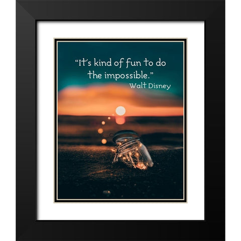 Walt Disney Quote: Kind of Fun Black Modern Wood Framed Art Print with Double Matting by ArtsyQuotes