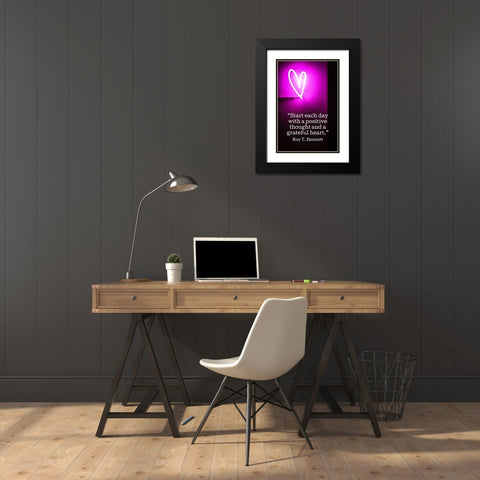 Roy T. Bennett Quote: Positive Thought Black Modern Wood Framed Art Print with Double Matting by ArtsyQuotes