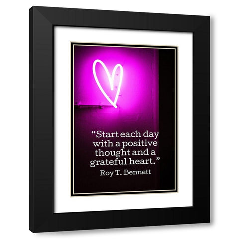 Roy T. Bennett Quote: Positive Thought Black Modern Wood Framed Art Print with Double Matting by ArtsyQuotes