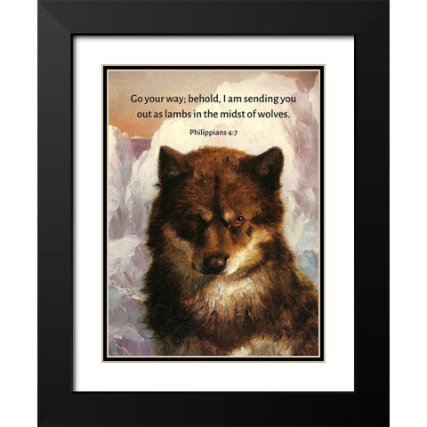 Bible Verse Quote Philippians 4:7, Frederic Edwin Church - Oosisoak Black Modern Wood Framed Art Print with Double Matting by ArtsyQuotes