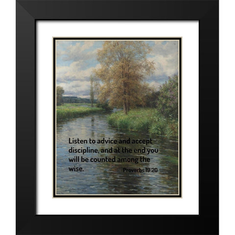 Bible Verse Quote Proverbs 19:20, Louis Aston Knight - At the Waters Edge Black Modern Wood Framed Art Print with Double Matting by ArtsyQuotes