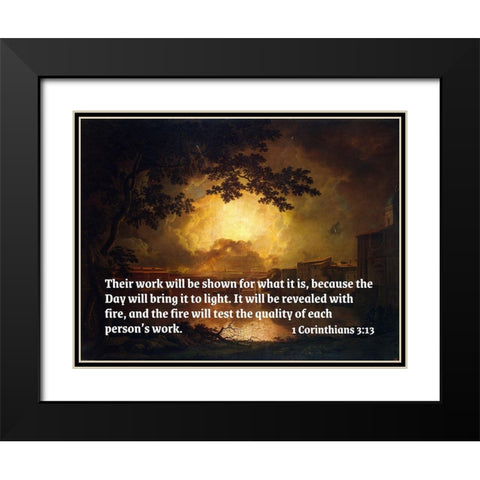 Bible Verse Quote 1 Corinthians 3:13, Joseph Wright - Firework Display at the Castel Sant Angelo Black Modern Wood Framed Art Print with Double Matting by ArtsyQuotes