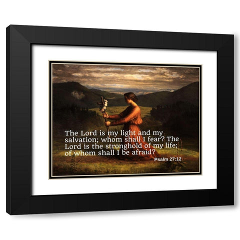 Bible Verse Quote Psalm 27:12, Anne Francois Janmot - Poem of the Soul Reality Black Modern Wood Framed Art Print with Double Matting by ArtsyQuotes