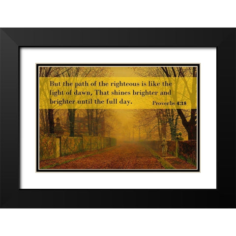 Bible Verse Quote Proverbs 4:18, John Atkinson Grimshaw - Evening Glow Black Modern Wood Framed Art Print with Double Matting by ArtsyQuotes