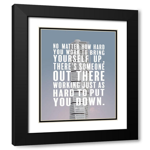 Dr. Dre Quote: Bring Yourself Up Black Modern Wood Framed Art Print with Double Matting by ArtsyQuotes