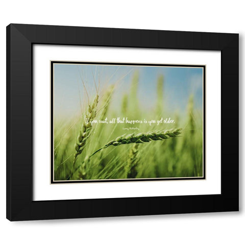 Larry McMurtry Quote: All That Happens Black Modern Wood Framed Art Print with Double Matting by ArtsyQuotes