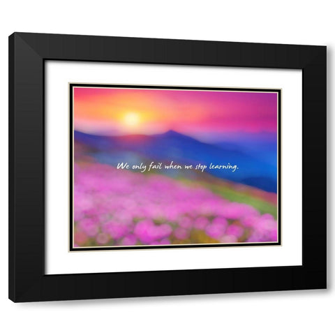 Steve Krivda Quote: When We Stop Black Modern Wood Framed Art Print with Double Matting by ArtsyQuotes