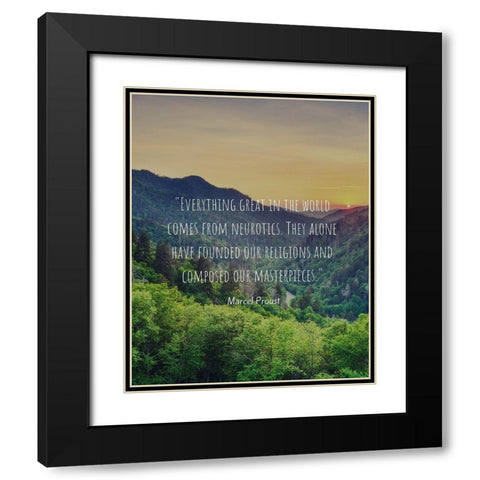 Marcel Proust Quote: Neurotics Black Modern Wood Framed Art Print with Double Matting by ArtsyQuotes