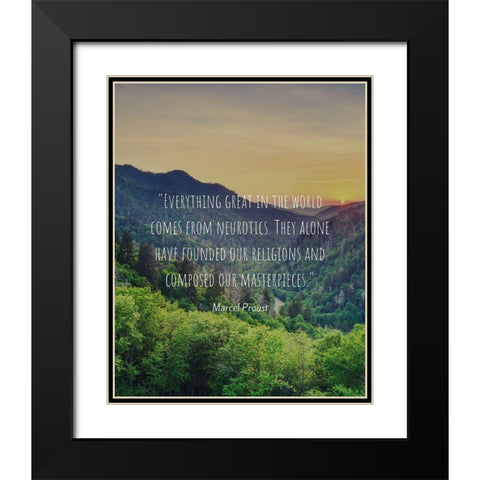 Marcel Proust Quote: Neurotics Black Modern Wood Framed Art Print with Double Matting by ArtsyQuotes